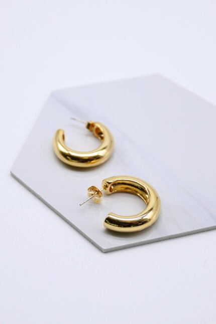 Golden Half Hoop Earrings